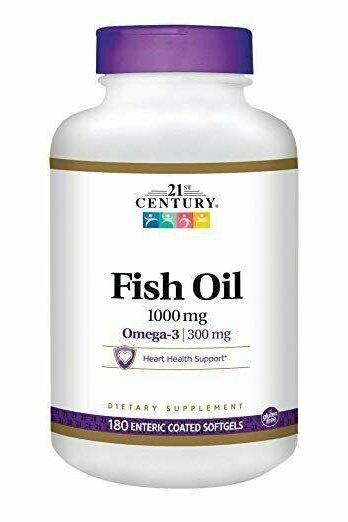 21st Century Fish Oil 1000 mg Enteric Coated Softgels, 180 Count