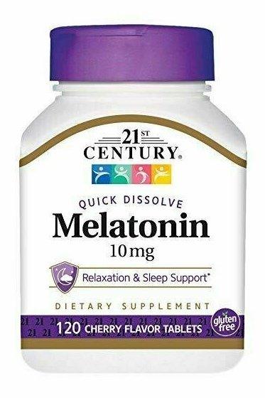 21st Century Melatonin Quick Dissolve Tablets, Cherry, 10 mg, 120 Count