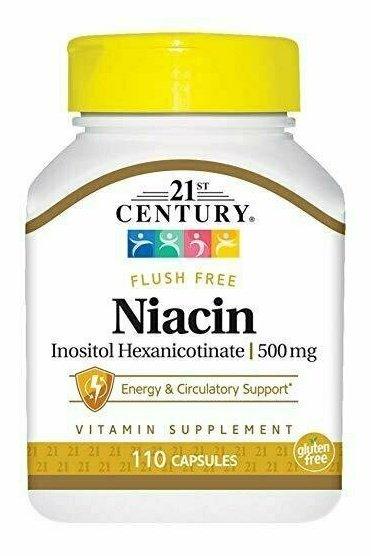 21st Century Niacin 500 mg Flush Free Capsules, 110 Count
