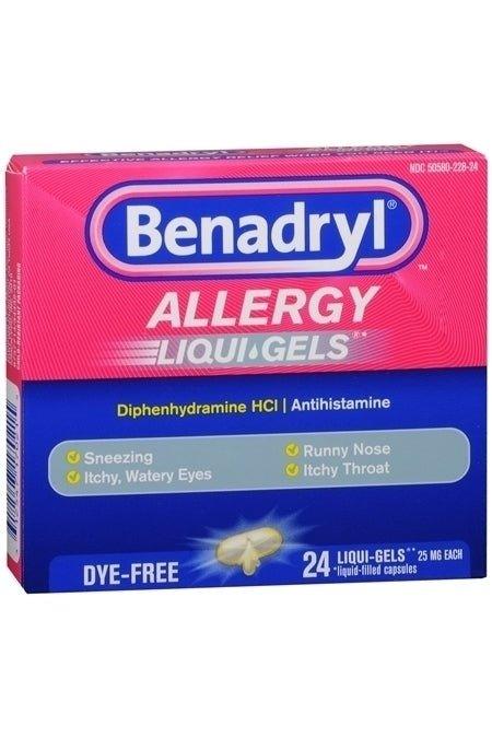 Benadryl Dye-Free Allergy Liquigel Capsules, 24 ct.