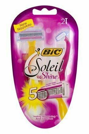 BIC Soleil Shine Five Blade Disposable Razor For Women, 2 Each