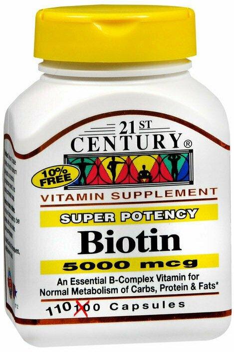 BIOTIN 5000 MCG CAPLETS 110 CT 21ST CENTURY