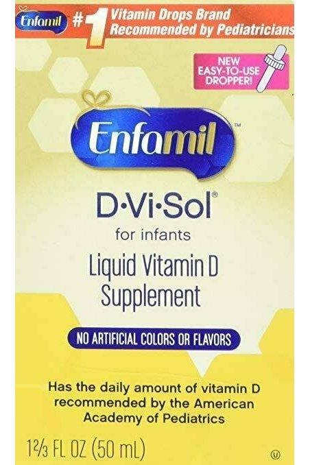 Enfamil D-Vi-Sol Vitamin D Supplement Drops for Infants 50 mL Dropper bottle