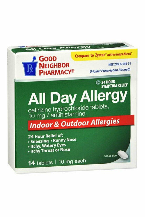 GNP ALLERGY 24HR CETIRIZINE TAB 14CT