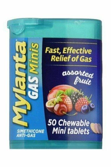 Mylanta Gas Chewable Mini Tablets, Assorted Fruit 50 Pack