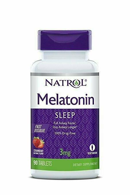 Natrol Melatonin Fast Dissolve Tablets, Strawberry flavor, 3mg, 90 Count