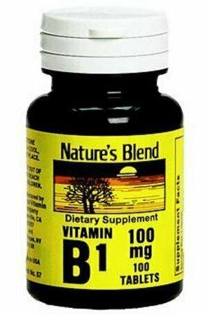 Nature's Blend Vitamin B1 100 mg Tablets - 100 ct