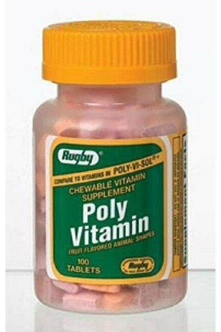 Poly-Vitamin With Iron Chewable 100 Count
