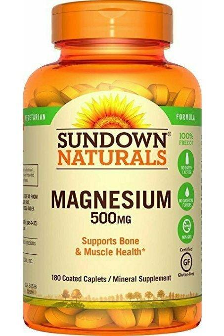 Sundown Naturals Magnesium 500 mg, 180 Caplets