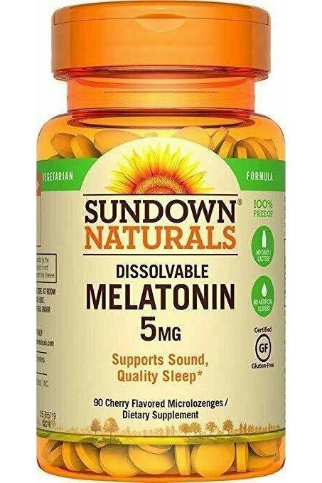 Sundown Naturals Melatonin 5 mg, 90 Quick Dissolve Microlozenges