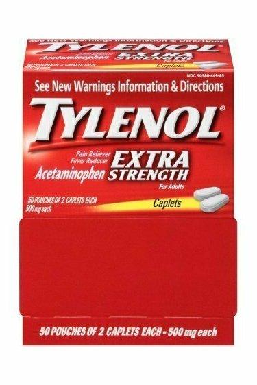 TYLENOL Extra Strength Pain Reliever & Fever Reducer Caplets, 50 each