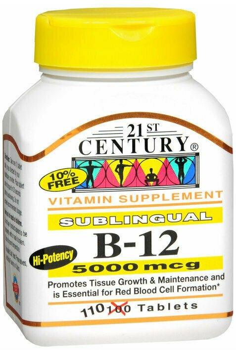 VITAMIN B12 5000 MCG SUBLINGUAL 21ST CENTURY