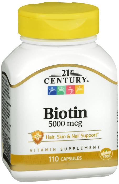 21st Century Biotin 5000 mcg Capsules, 110 Count - usaotc