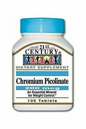 21st Century Chromium Picolinate 200 mcg 100 Tabs
