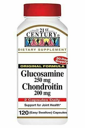 21st Century Glucosamine 250 mg and Chondroitin 200 mg Capsules, 120 Count