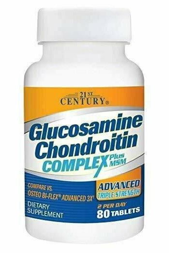 21st Century Glucosamine and Chondroitin, Advanced 3x Tablets, 80 Count