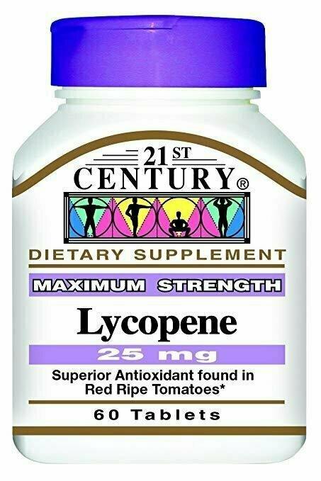 21st Century Lycopene 25 mg Tablets, 60 Count