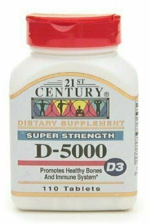 21St Century Vitamin D-5000, Super Strength D3 Tablets - 110 Ea