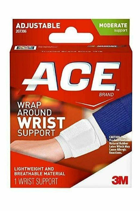ACE Adjustable Wrap Around Wrist Brace, Moderate Support, One Size 1 Each