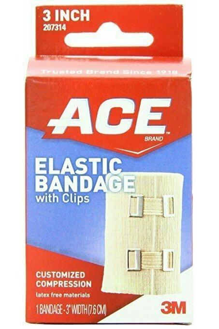 ACE Elastic Bandage with Clips, 3 Inch-Width