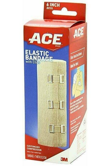 ACE Elastic Bandage with Clips, 6 Inches