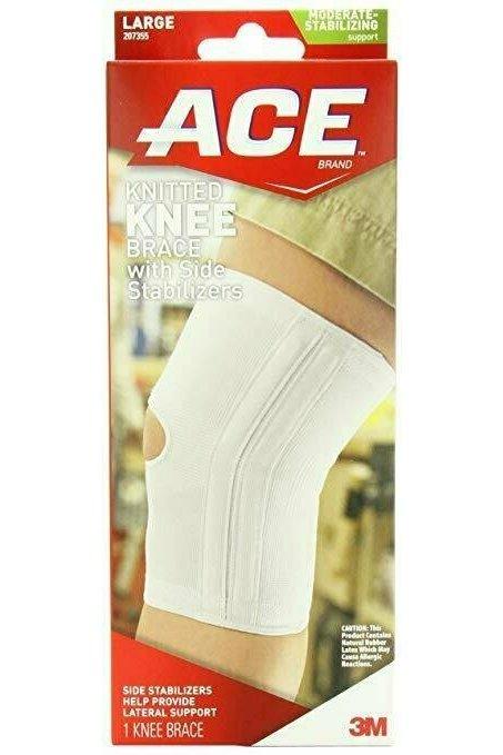 ACE Knitted Knee Brace with Side Stabilizers, Large