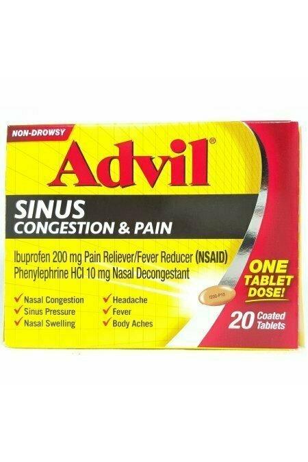 Advil Sinus Congestion & Pain, Coated Tablets 20 each