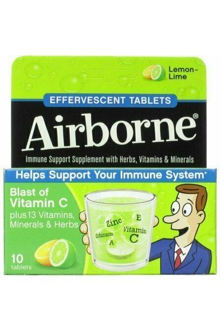 Airborne Effervescent Tablets Lemon-Lime 10 each