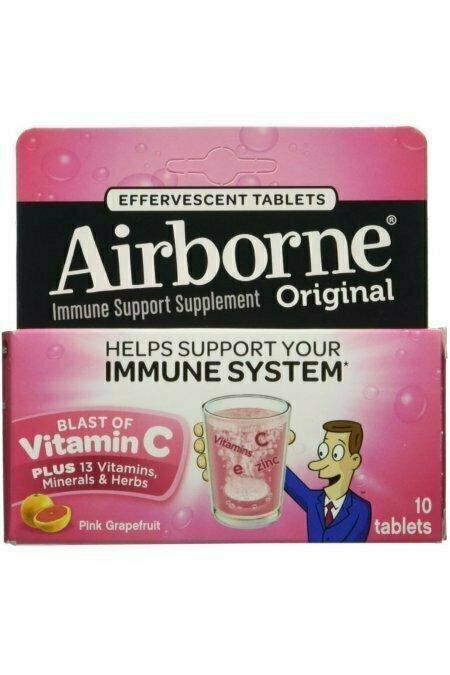 Airborne Immune Support Effervescent Tablets, Pink Grapefruit 10 each