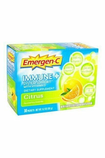 Alacer Emergen C Plus Vitamin D Drink Mix Packets, Citrus Flavor - 30 Each