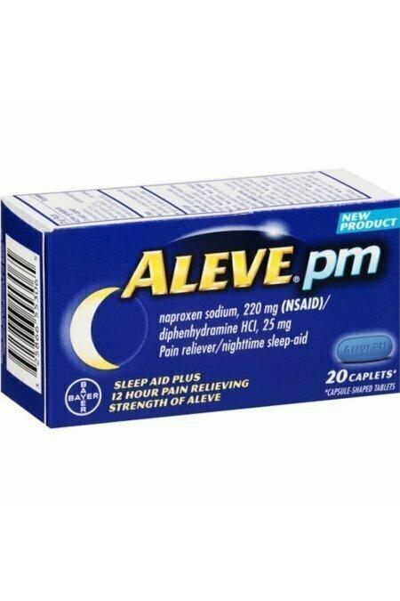 Aleve PM Pain Reliever Nighttime Sleep-Aid Caplets, 20 each