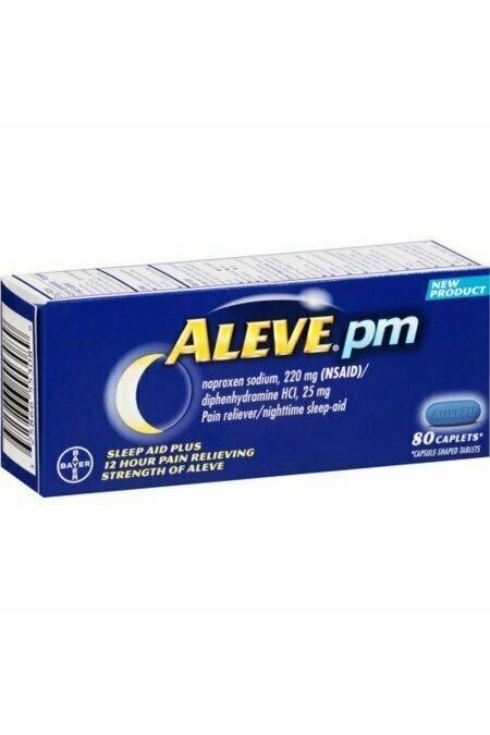 Aleve PM Pain Reliever Nighttime Sleep-Aid Caplets, 80 each