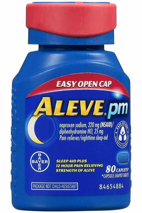 Aleve PM Pain Reliever/Nighttime Sleep-Aid Caplets 80 each