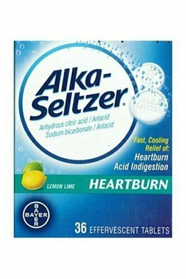 Alka-Seltzer Heartburn Relief Effervescent Tablets, Lemon Lime, 36 Each