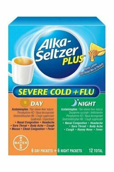Alka-Seltzer Plus Severe Cold + Flu Day/Night, Honey Lemon 12 each