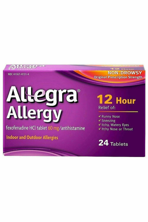 Allegra 12 Hour Allergy, Non-Drowsy 60mg Tablets, 24 ct.