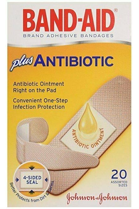 Band-Aid Brand, Adhesive Bandages, Antibiotic Assorted, 20 ct