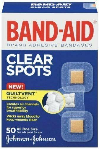Band-Aid Brand Adhesive Bandages, Clear Spots, 50 Count