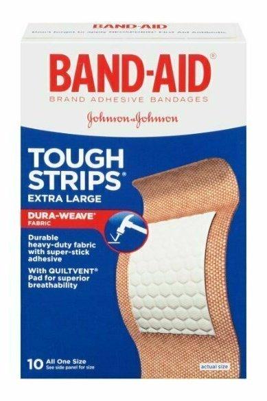 Band-Aid Brand Adhesive Bandages, Extra Large Tough Strips, 10 Count
