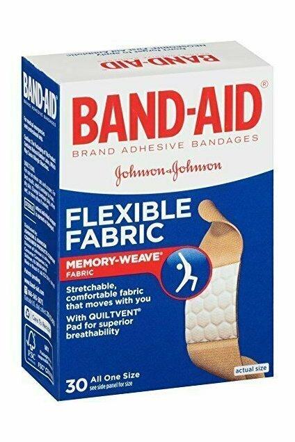 Band-Aid Brand Adhesive Bandages, Flexible Fabric, 30 Count