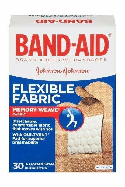 BAND-AID FLEXIBLE FABRIC ASSORTED 30CT