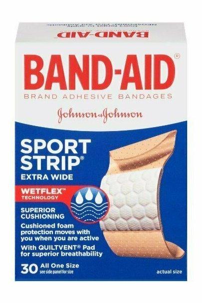 BAND-AID SPORT STRIP EXTRA WIDE 1 SIZE 30 CT