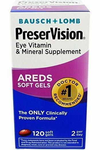 Bausch & Lomb PreserVision Eye Vitamin & Mineral Supplement, 120-Count Soft Gels