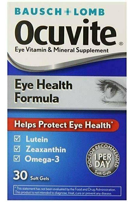 Bausch + Lomb Ocuvite Eye Vitamin and Mineral Supplement 30 Count Bottle