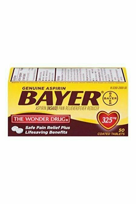 Bayer Genuine Aspirin 325mg Pain Reliver/Fever Reducer Tablets, 50 Each