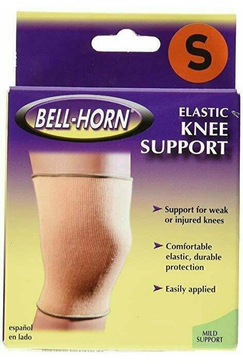 Bell-Horn Elastic Knee Support / Compression Sleeve, Beige, Small