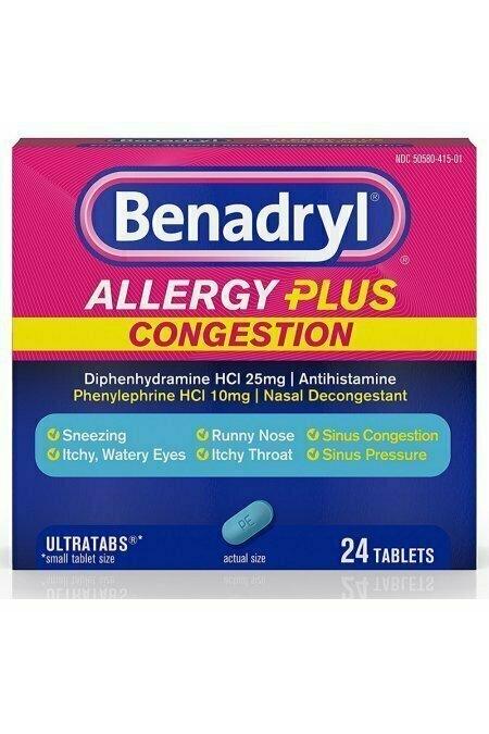 Benadryl Allergy Plus Congestion Ultra Tablets 24 each