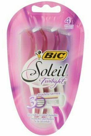 Bic Soleil Twilight, Triple Blade Disposable Shavers for Women 4 each