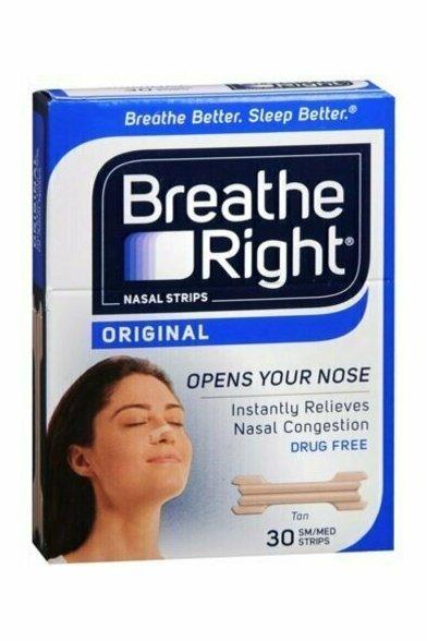 Breathe Right Nasal Strips Original Tan Small/Medium 30 Each
