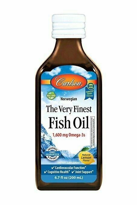 Carlson The Very Finest Fish Oil, Lemon, Norwegian, 1,600 mg Omega-3s, 200 mL